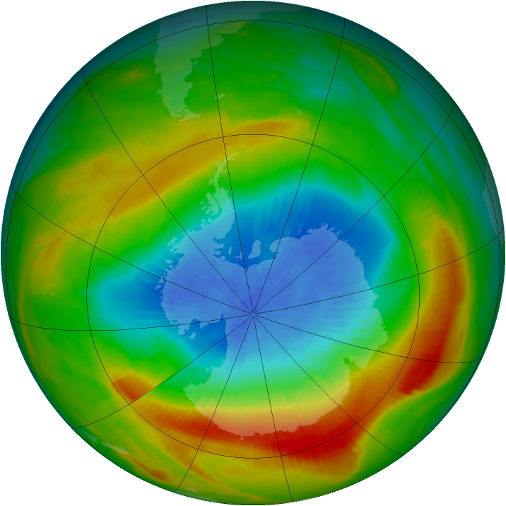 Antarctic ozone map for 08 October 1980